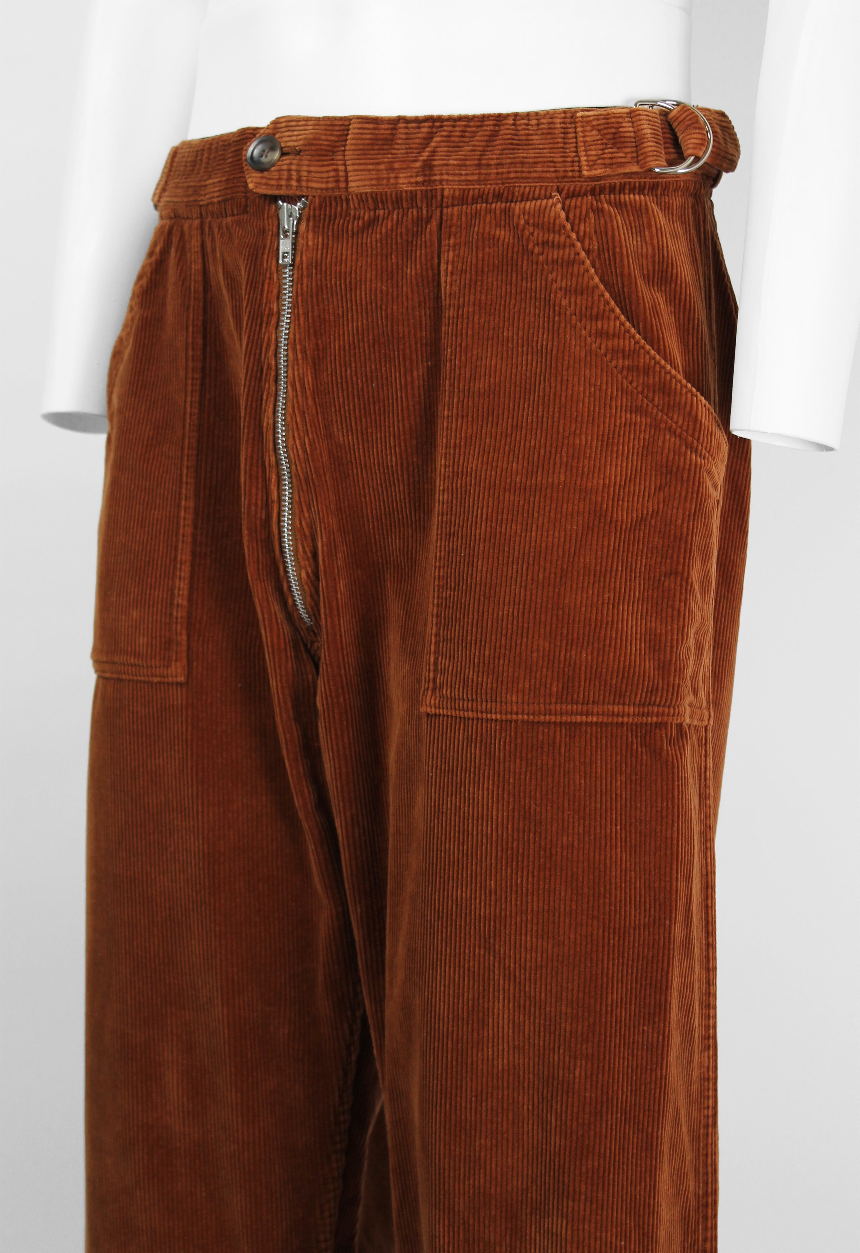 COMME DES GARCONS HOMME PLUS FW 2004 CORDUROY ZIP TROUSERS