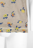 COMME DES GARCONS HOMME PLUS SS 2002 KNITTED LINEN VEST WITH PAINTED FLOWERS