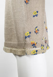 COMME DES GARCONS HOMME PLUS SS 2002 KNITTED LINEN VEST WITH PAINTED FLOWERS