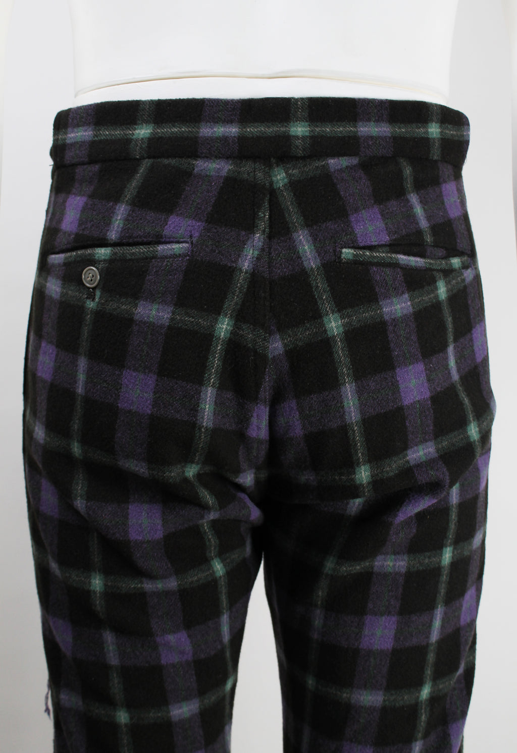 COMME DES GARCONS HOMME PLUS FW 2000 DECONSTRUCTED PLAID TROUSERS