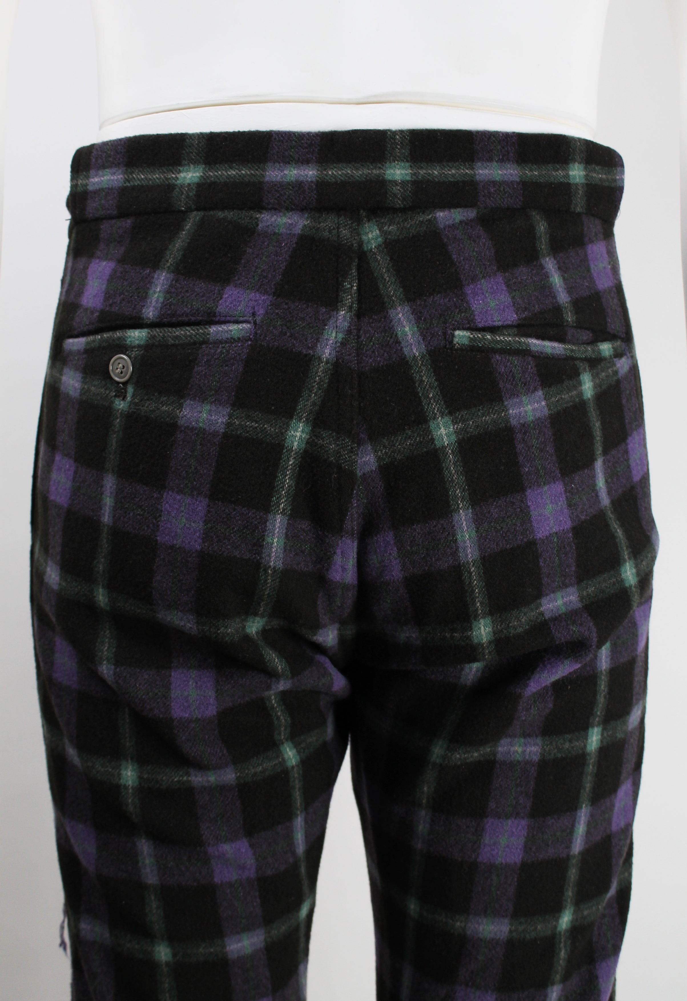 COMME DES GARCONS HOMME PLUS FW 2000 DECONSTRUCTED PLAID TROUSERS