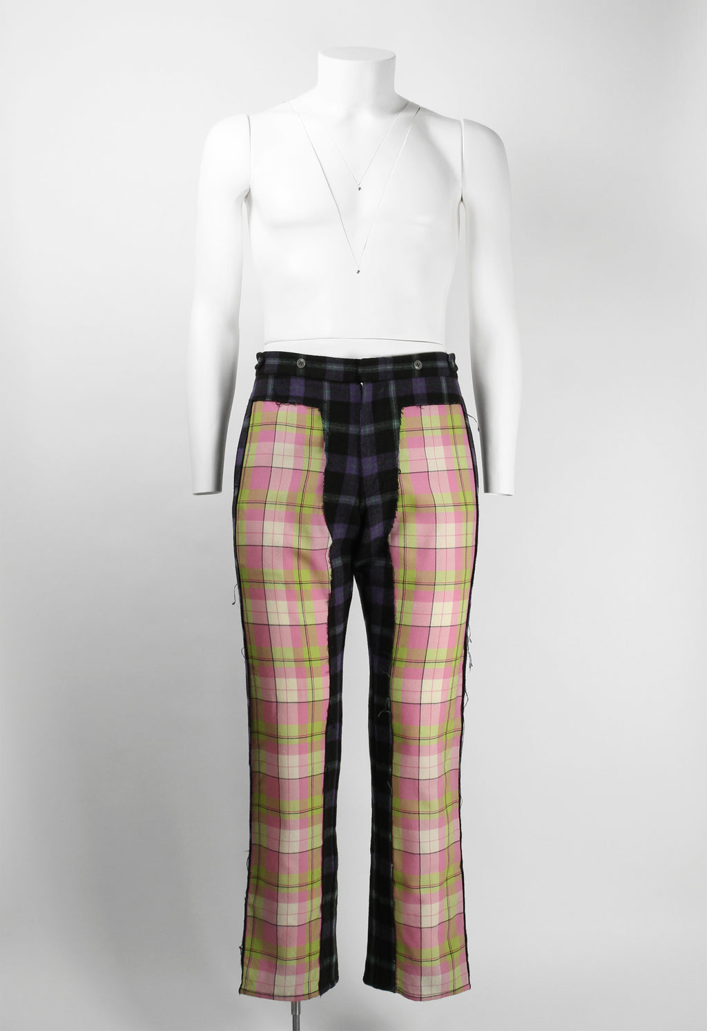 COMME DES GARCONS HOMME PLUS FW 2000 DECONSTRUCTED PLAID TROUSERS