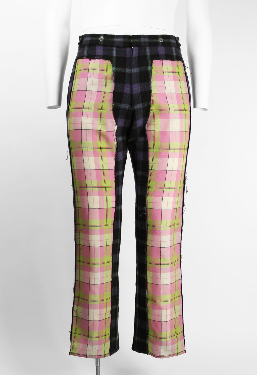 COMME DES GARCONS HOMME PLUS FW 2000 DECONSTRUCTED PLAID TROUSERS