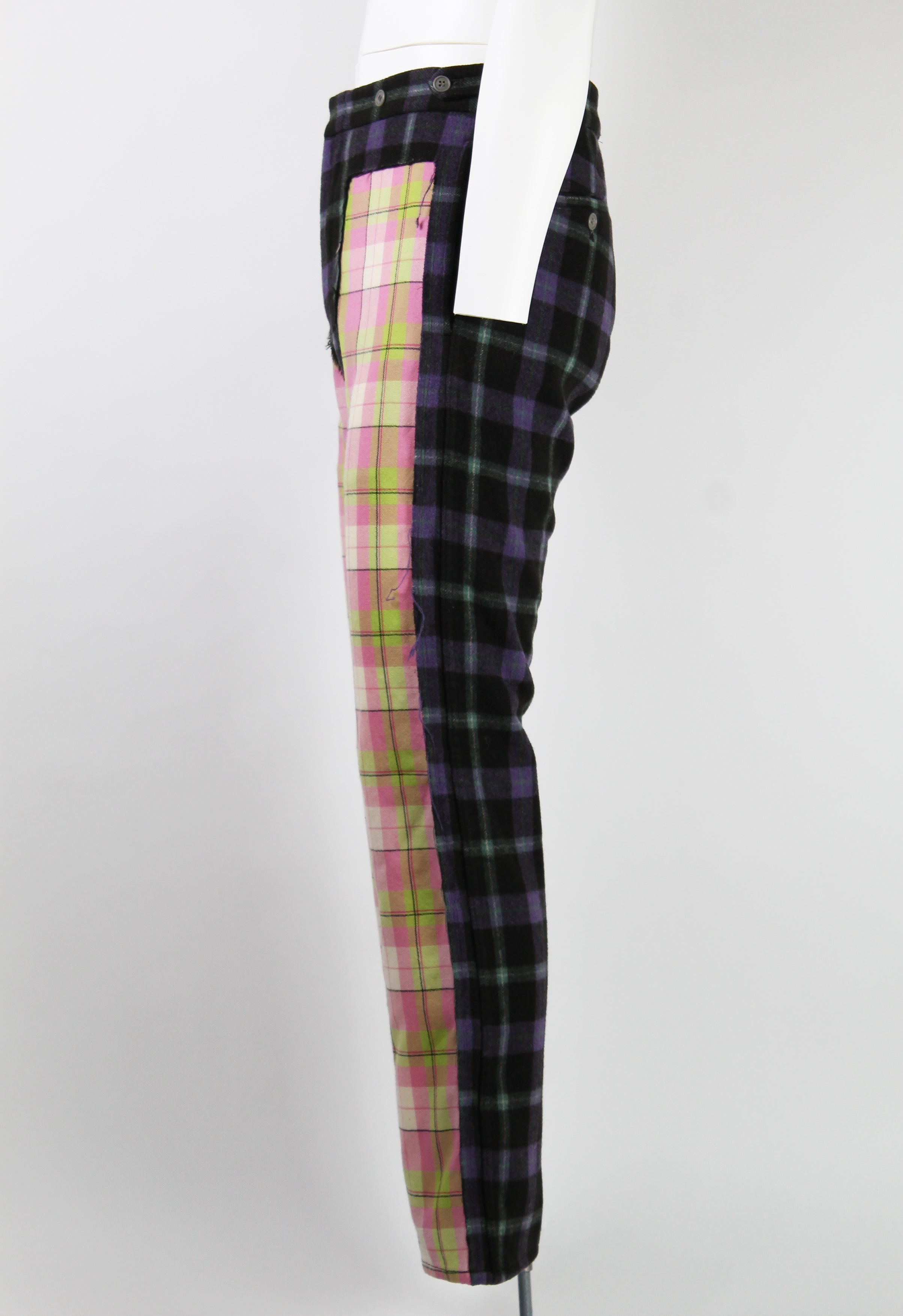 COMME DES GARCONS HOMME PLUS FW 2000 DECONSTRUCTED PLAID TROUSERS