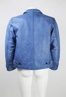 COMME DES GARCONS HOMME 2004 BLUE DYED LEATHER JACKET