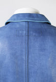 COMME DES GARCONS HOMME 2004 BLUE DYED LEATHER JACKET