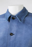 COMME DES GARCONS HOMME 2004 BLUE DYED LEATHER JACKET