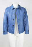 COMME DES GARCONS HOMME 2004 BLUE DYED LEATHER JACKET