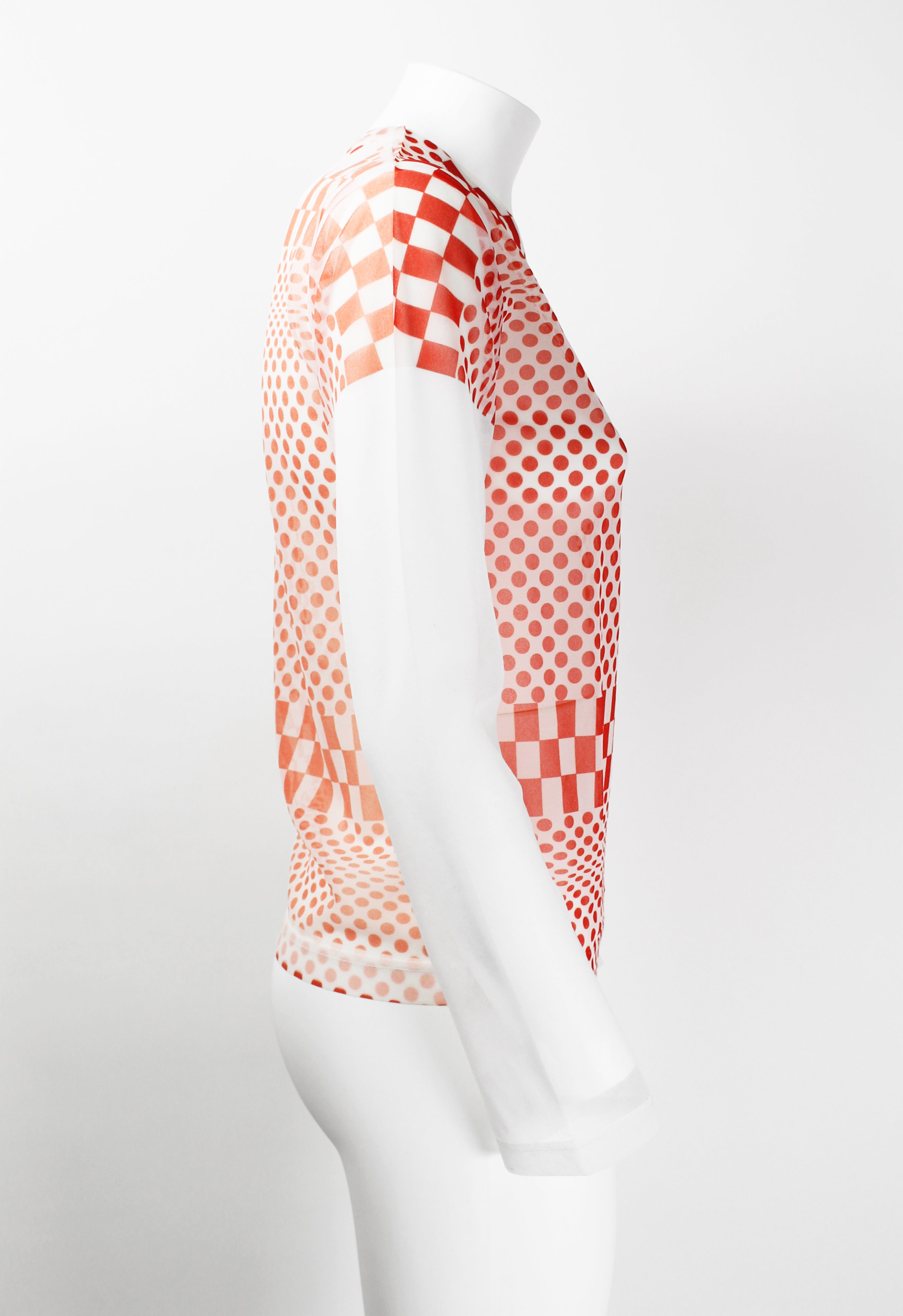 COMME DES GARCONS SS 2001 OPTICAL ILLUSION MESH TOP