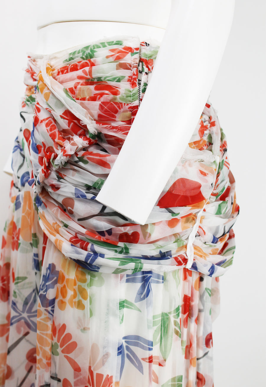 COMME DES GARCONS SS 2006 FLORAL GATHERED SHEER SKIRT – THE 543