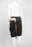 COMME DES GARCONS SS 2007 RECONSTRUCTED VELVET AND FRILLED TULLE SHORTS