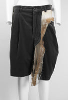 COMME DES GARCONS SS 2007 RECONSTRUCTED VELVET AND FRILLED TULLE SHORTS