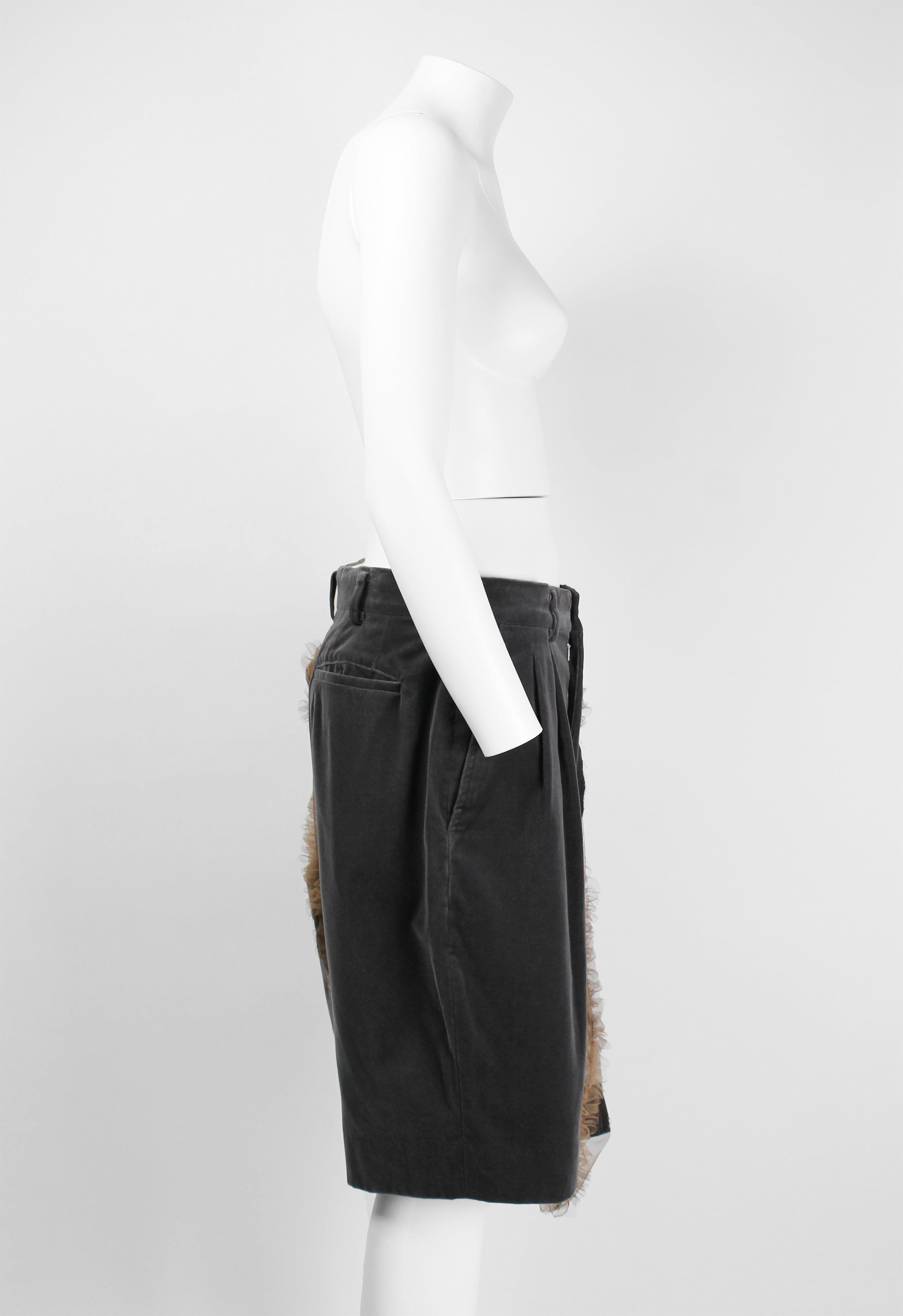 COMME DES GARCONS SS 2007 RECONSTRUCTED VELVET AND FRILLED