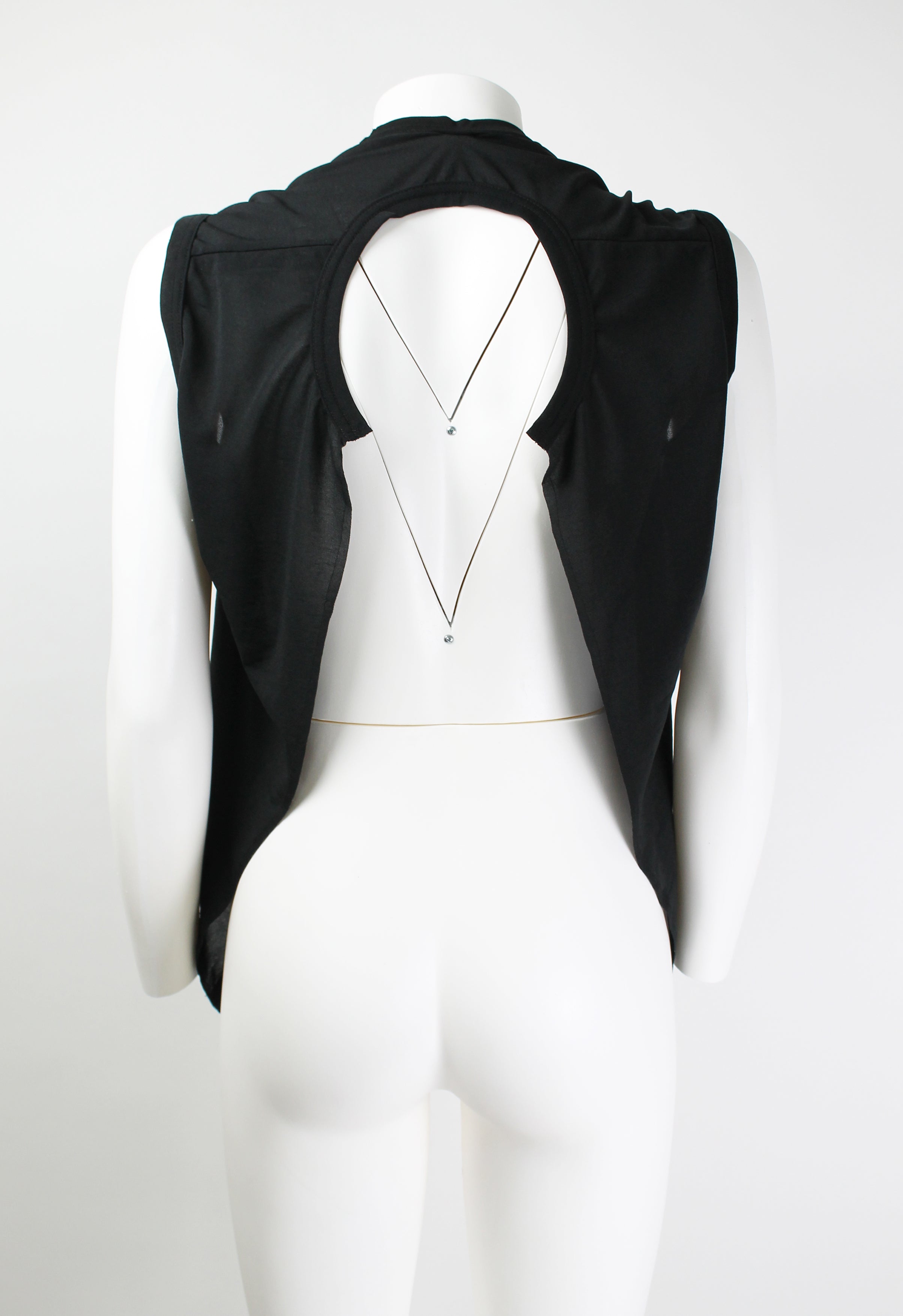 COMME DES GARCONS SS 2007 CUBISM SHEER OPEN BACK TOP
