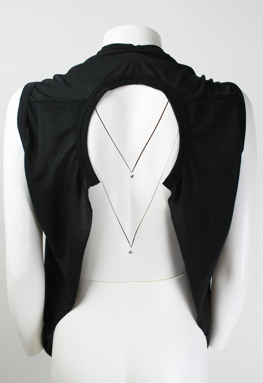 COMME DES GARCONS SS 2007 CUBISM SHEER OPEN BACK TOP