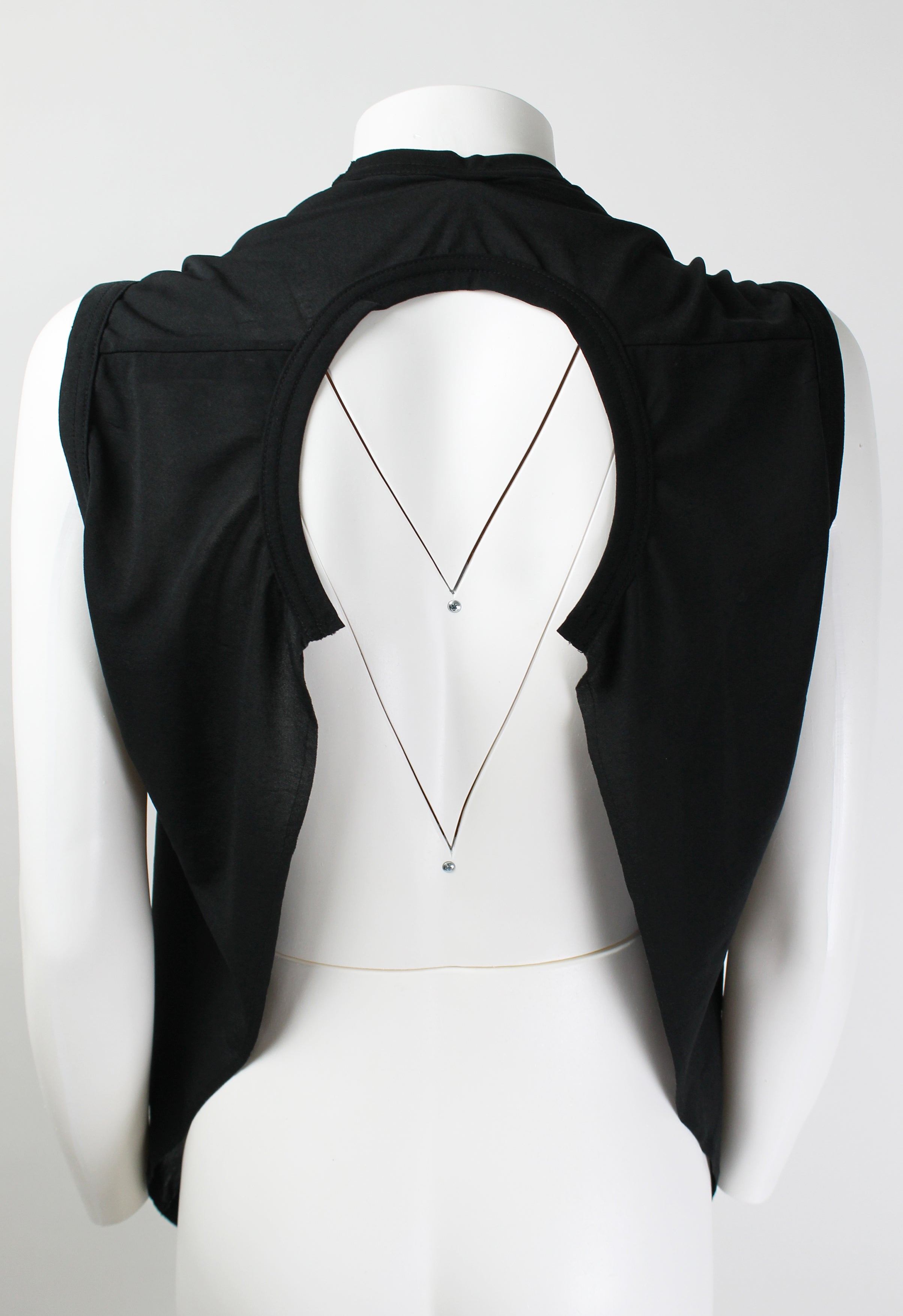 COMME DES GARCONS SS 2007 CUBISM SHEER OPEN BACK TOP