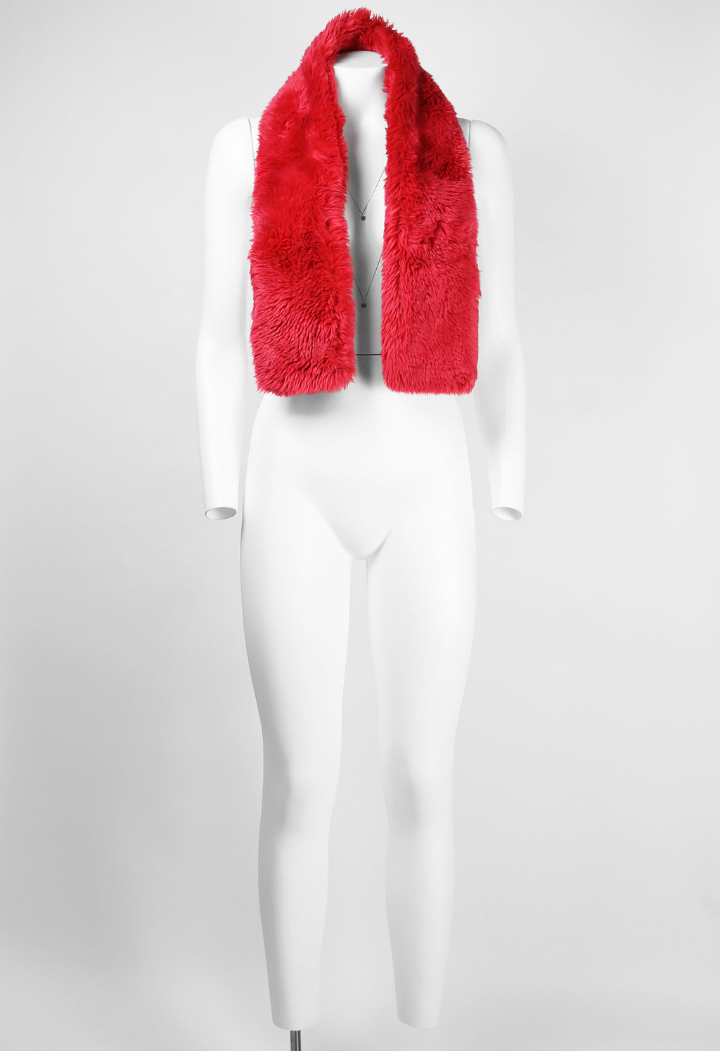 COMME DES GARCONS TRICOT 1995 HOT PINK FAUX FUR SCARF