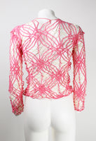 COMME DES GARCONS PINK SPIDER WEB MESH TOP