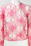 COMME DES GARCONS PINK SPIDER WEB MESH TOP