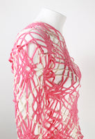 COMME DES GARCONS PINK SPIDER WEB MESH TOP