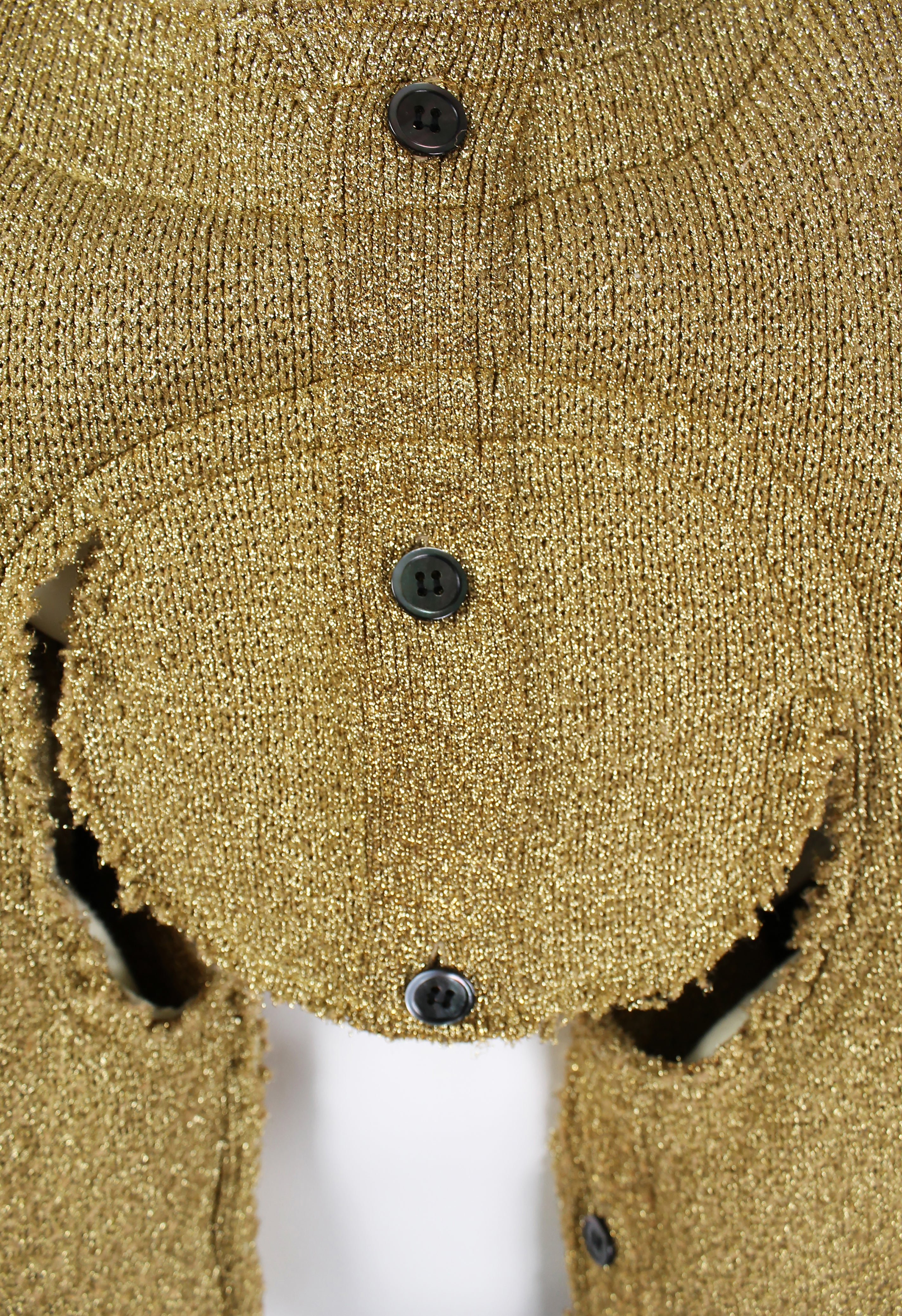 COMME DES GARCONS FW 2018 GOLD PADDED SWEATER