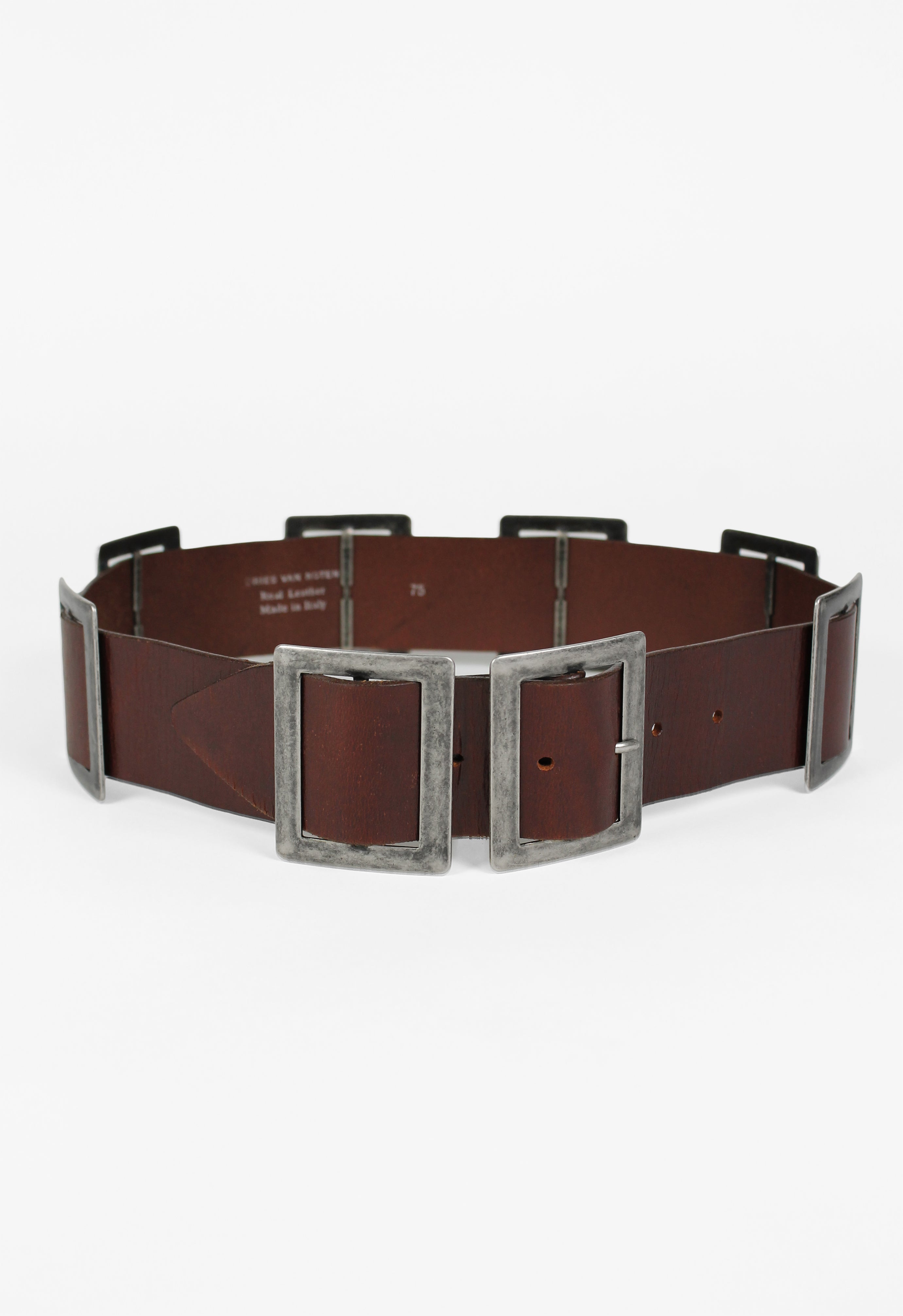 DRIES VAN NOTEN SS 2003 LEATHER MULTI BUCKLE BELT