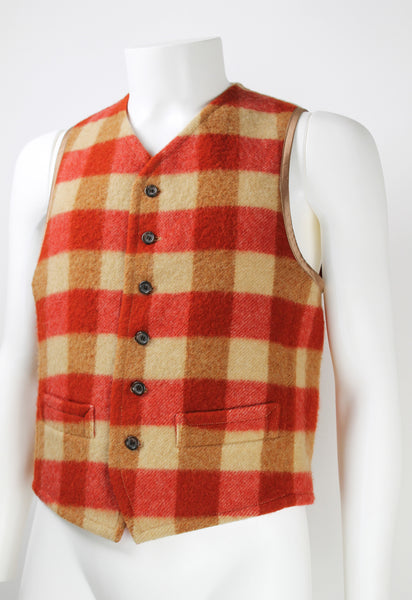 DRIES VAN NOTEN FW 1996 WOOL CHECK WAISTCOAT