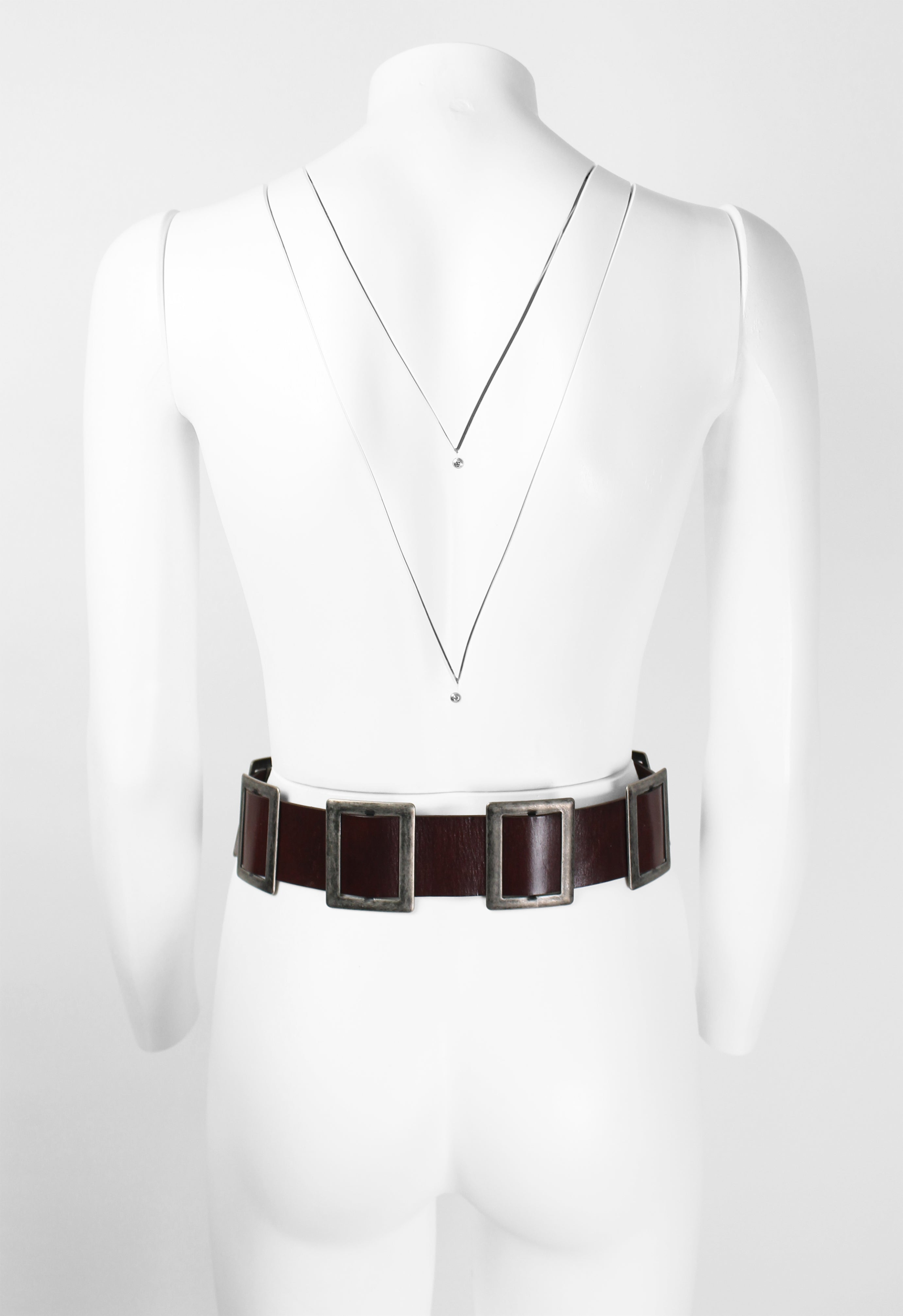 DRIES VAN NOTEN SS 2003 LEATHER MULTI BUCKLE BELT