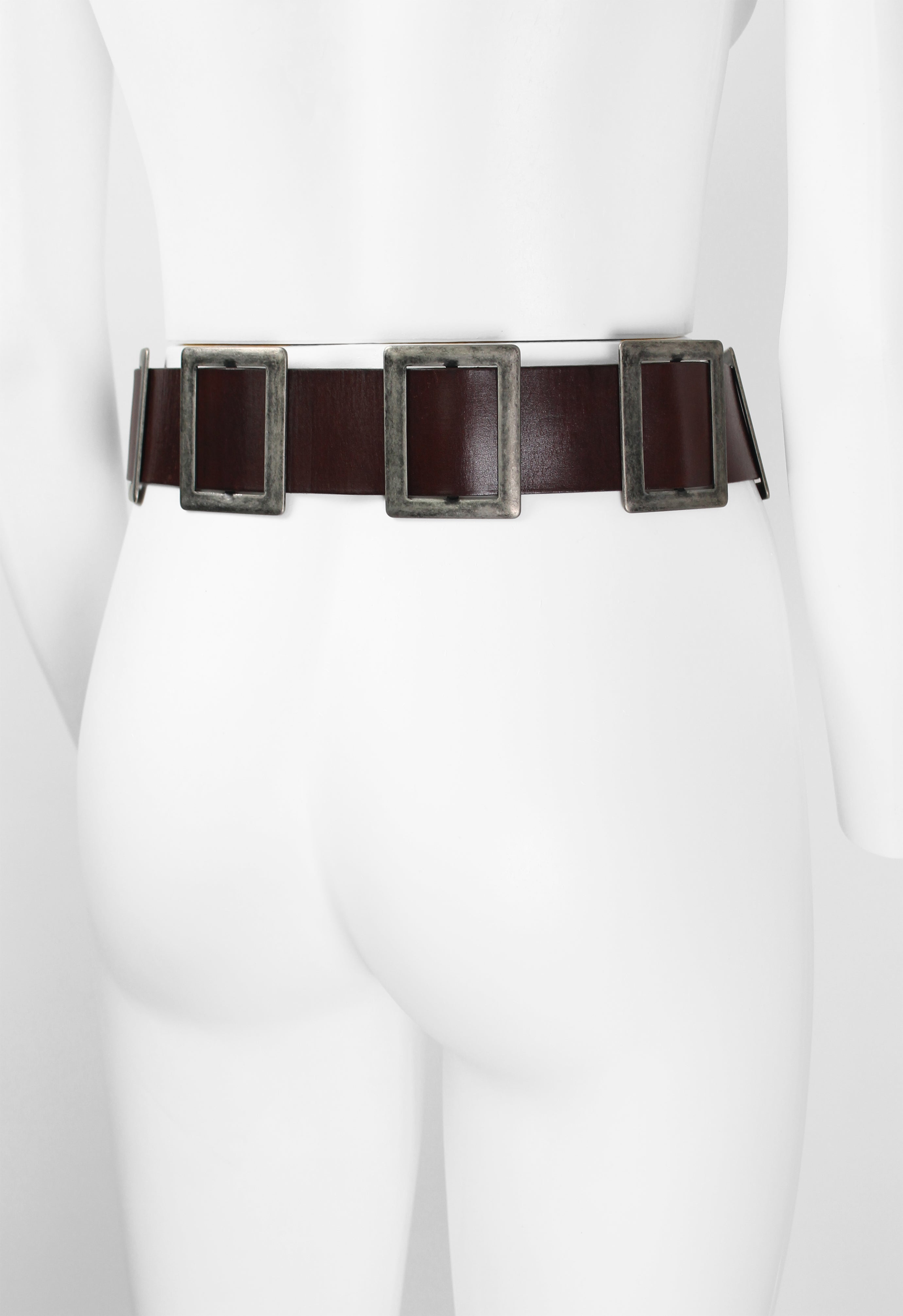 DRIES VAN NOTEN SS 2003 LEATHER MULTI BUCKLE BELT