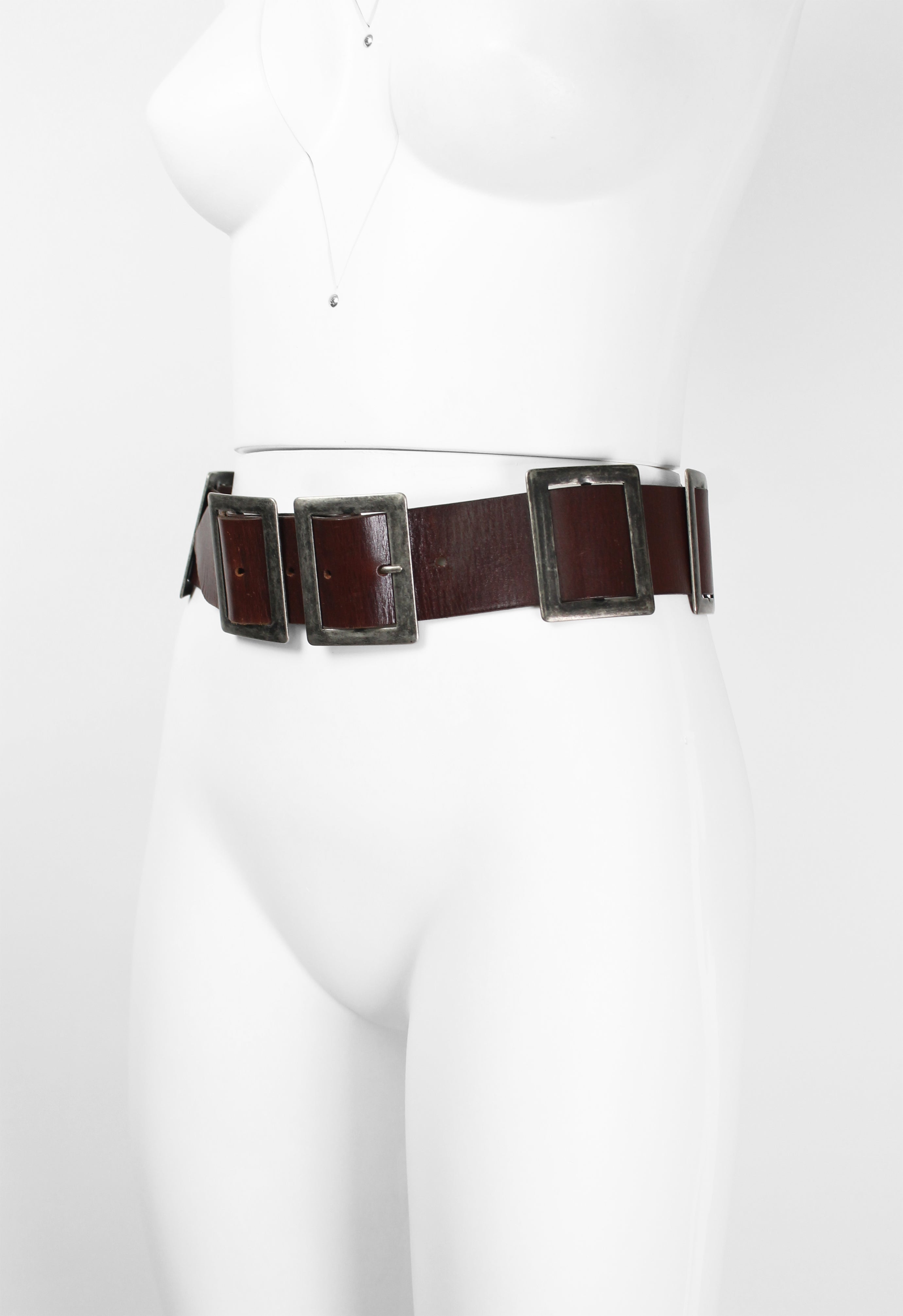 DRIES VAN NOTEN SS 2003 LEATHER MULTI BUCKLE BELT