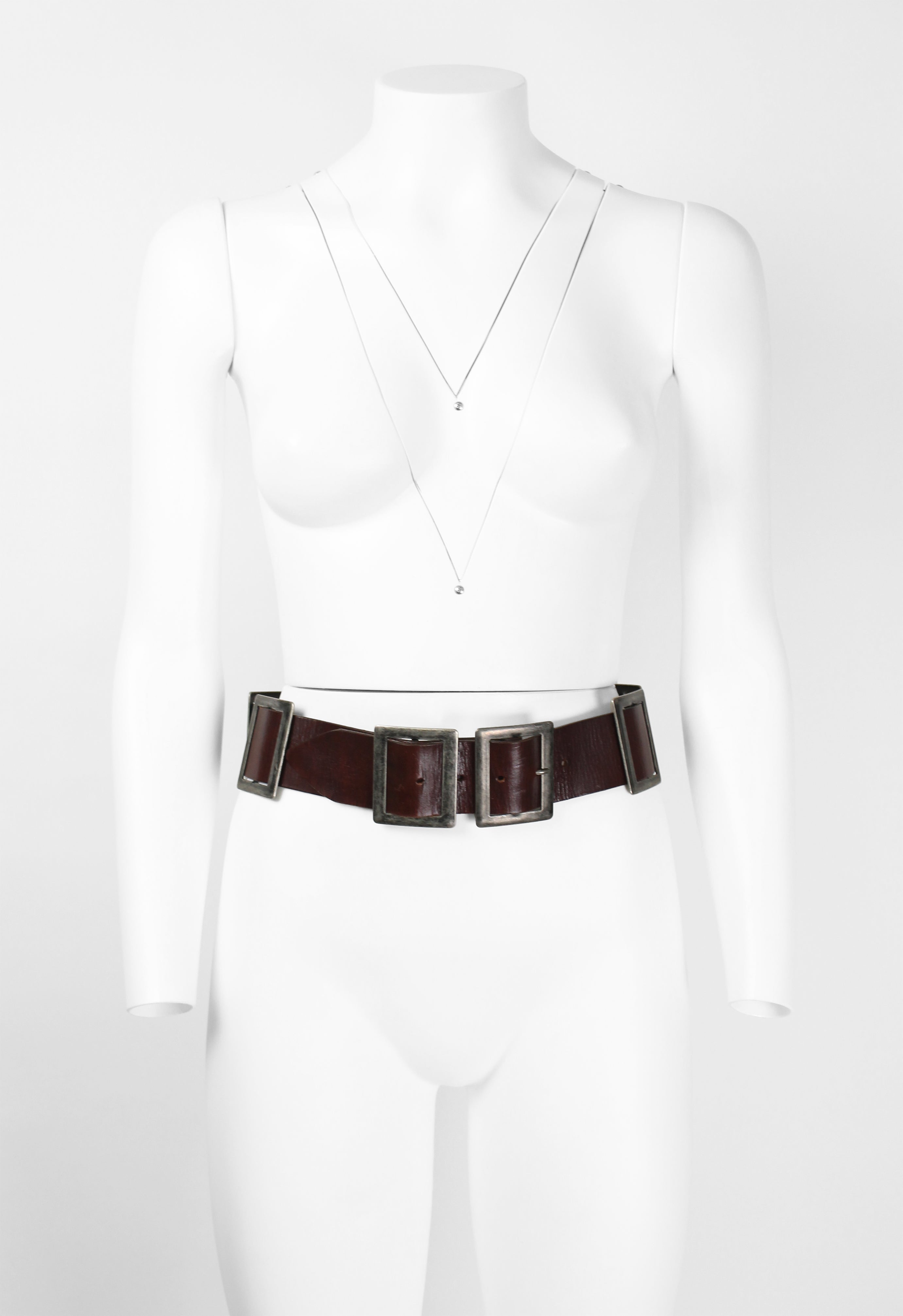 DRIES VAN NOTEN SS 2003 LEATHER MULTI BUCKLE BELT