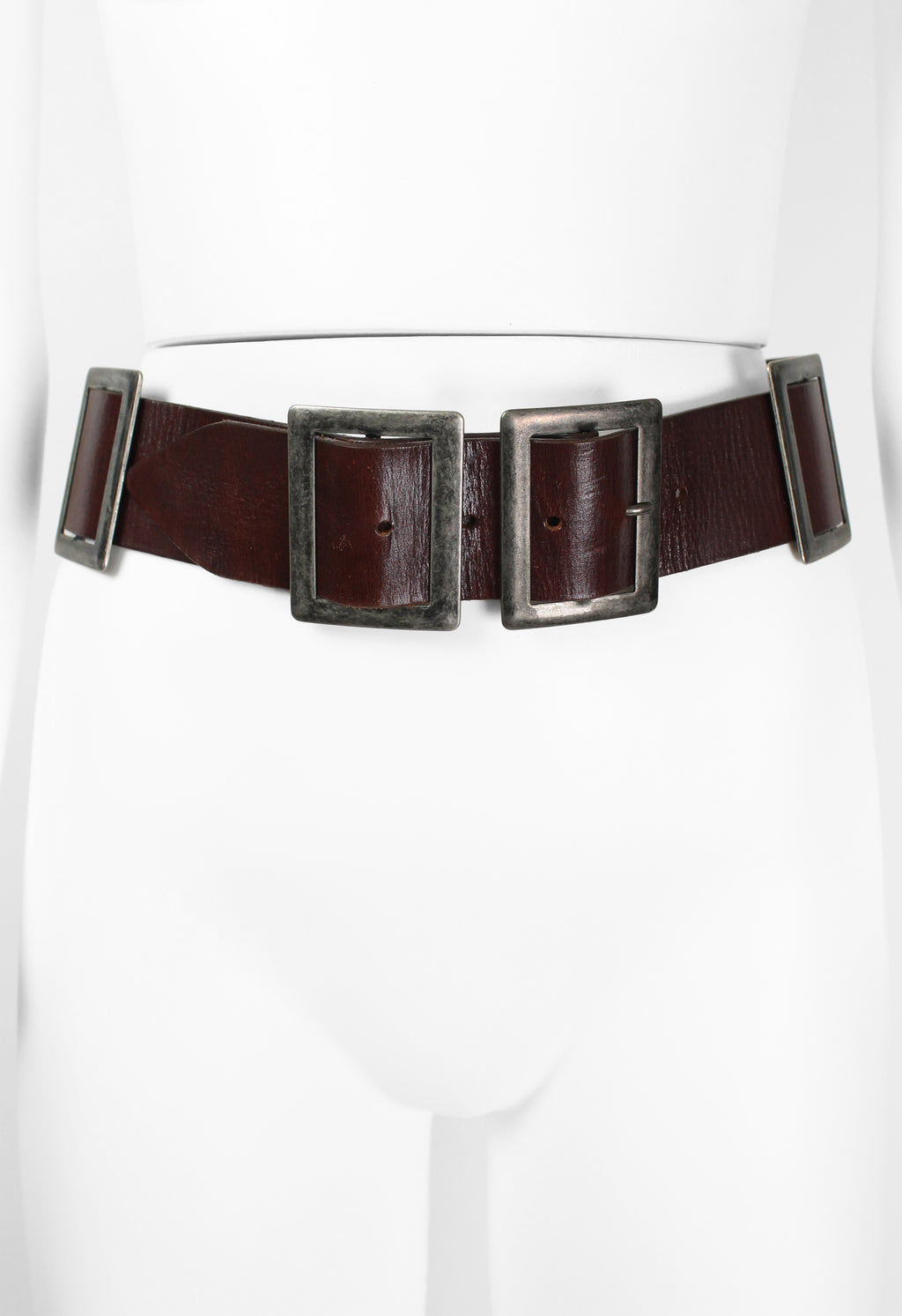 DRIES VAN NOTEN SS 2003 LEATHER MULTI BUCKLE BELT