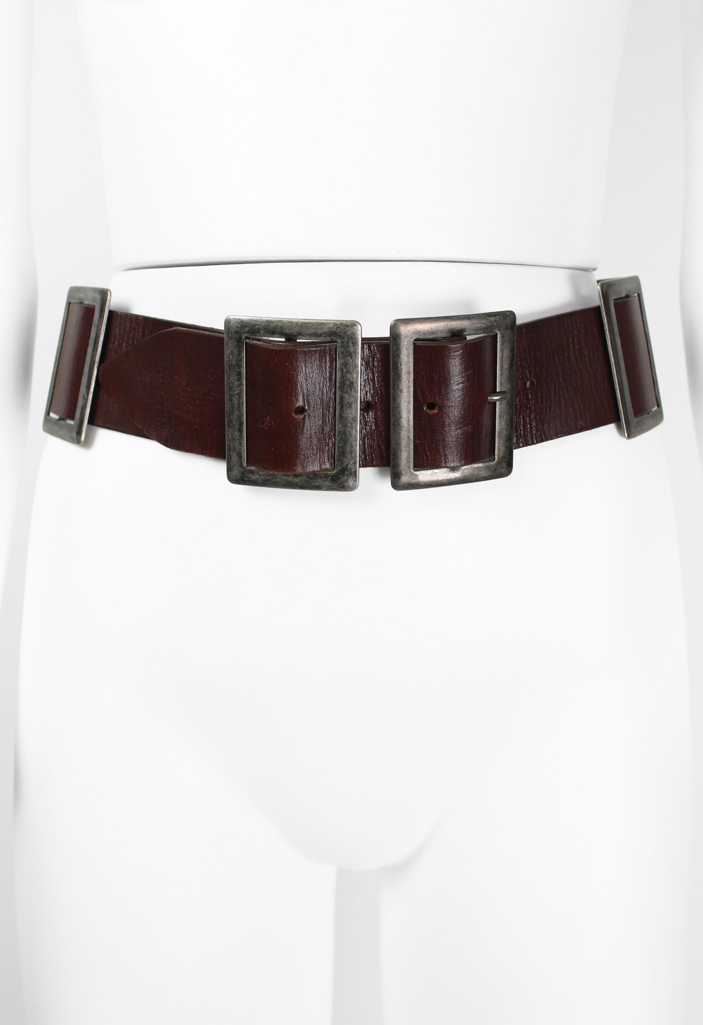 DRIES VAN NOTEN SS 2003 LEATHER MULTI BUCKLE BELT
