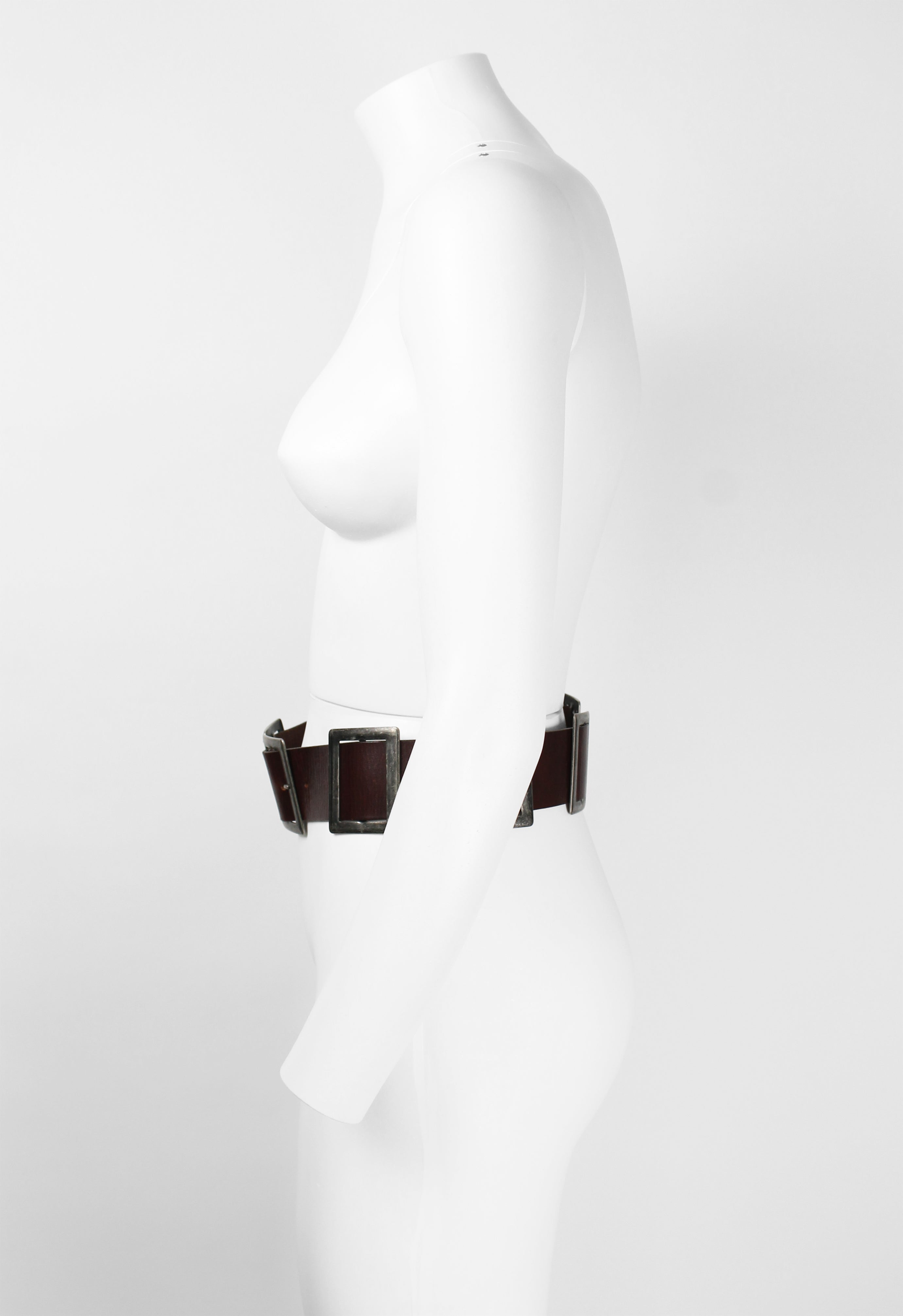 DRIES VAN NOTEN SS 2003 LEATHER MULTI BUCKLE BELT