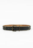 DRIES VAN NOTEN 90'S LEATHER STUDDED BELT WITH METAL PLATES