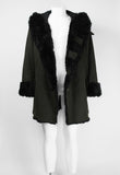 ISSEY MIYAKE MEN FW 2003 FUR TRIM HOODED COAT