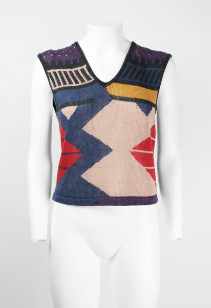 ISSEY MIYAKE SS 1981 PATTERNED LINEN VEST