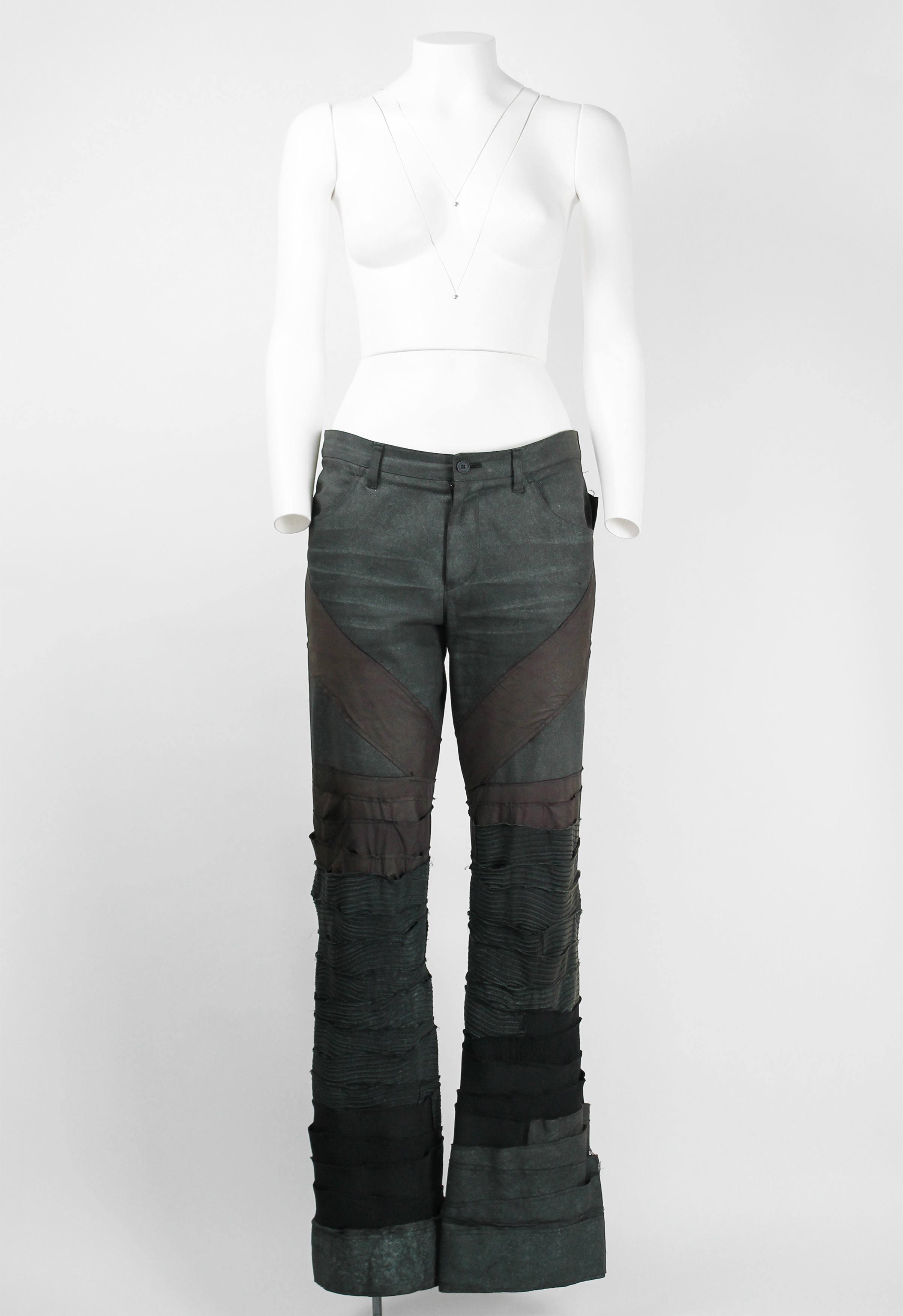 ISSEY MIYAKE FW 2002 GLITTER PATCHWORK TROUSERS