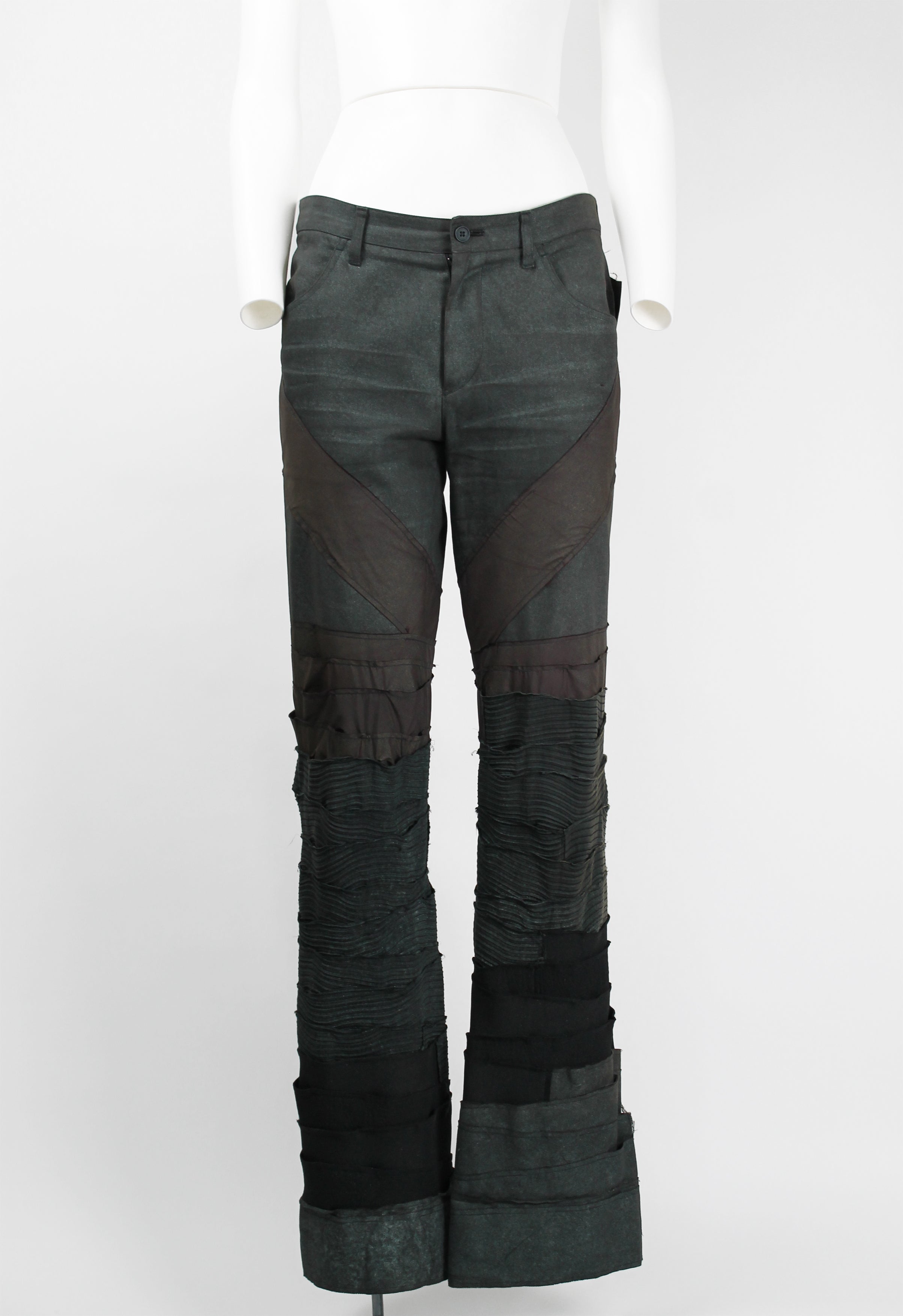ISSEY MIYAKE FW 2002 GLITTER PATCHWORK TROUSERS