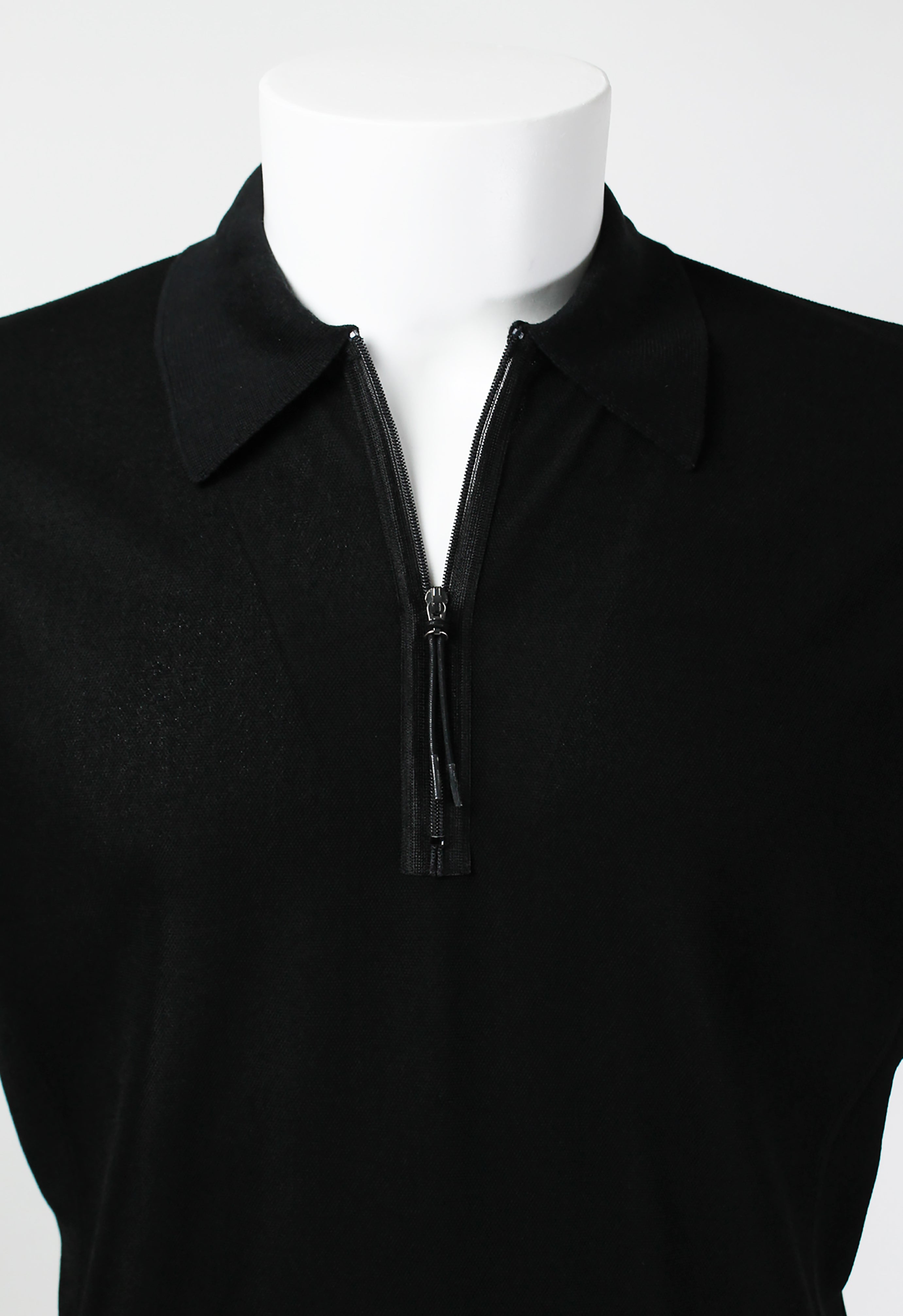 ISSEY MIYAKE MEN SS 1998 SEMI-SHEER ZIP-UP POLO