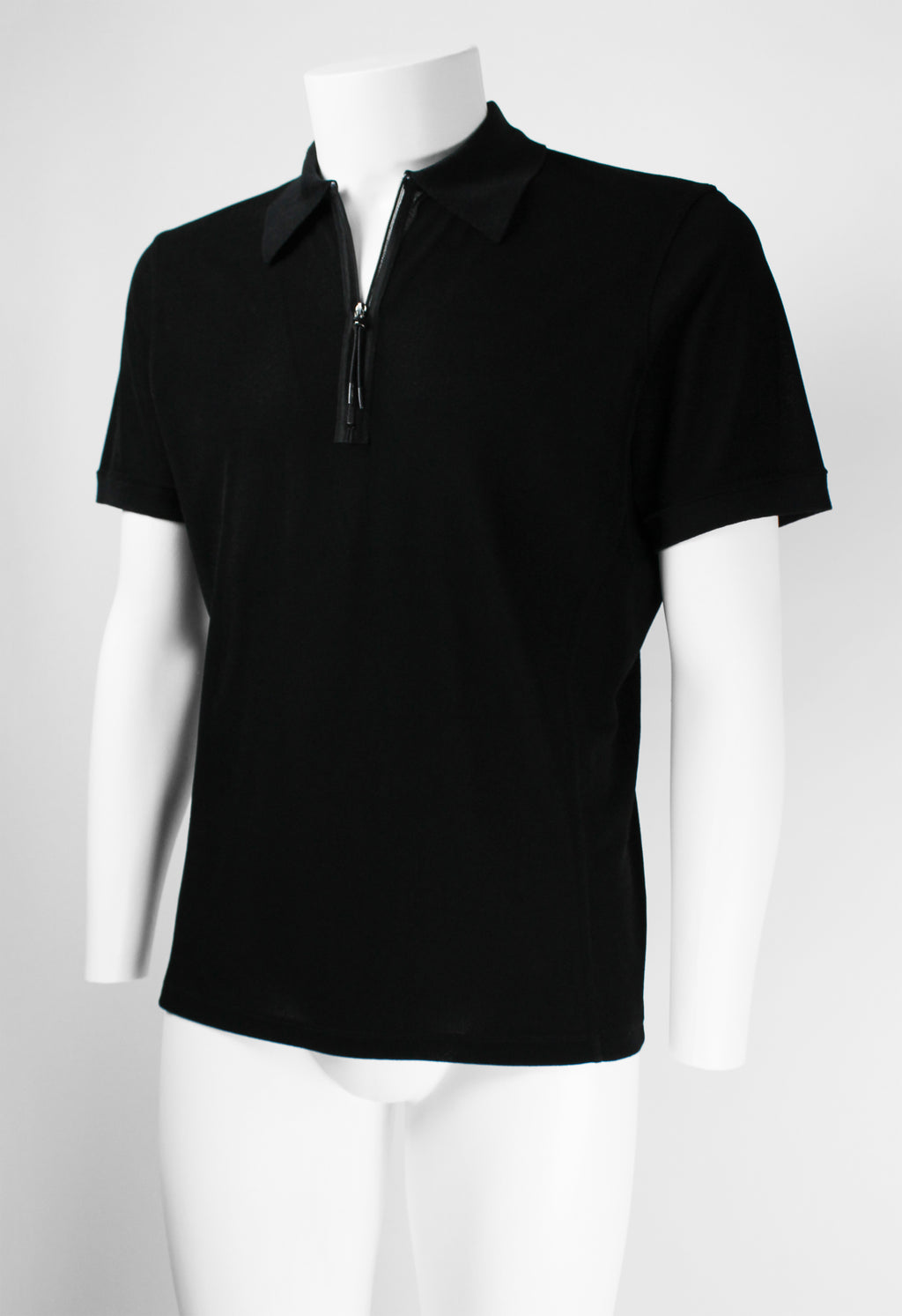 ISSEY MIYAKE MEN SS 1998 SEMI-SHEER ZIP-UP POLO