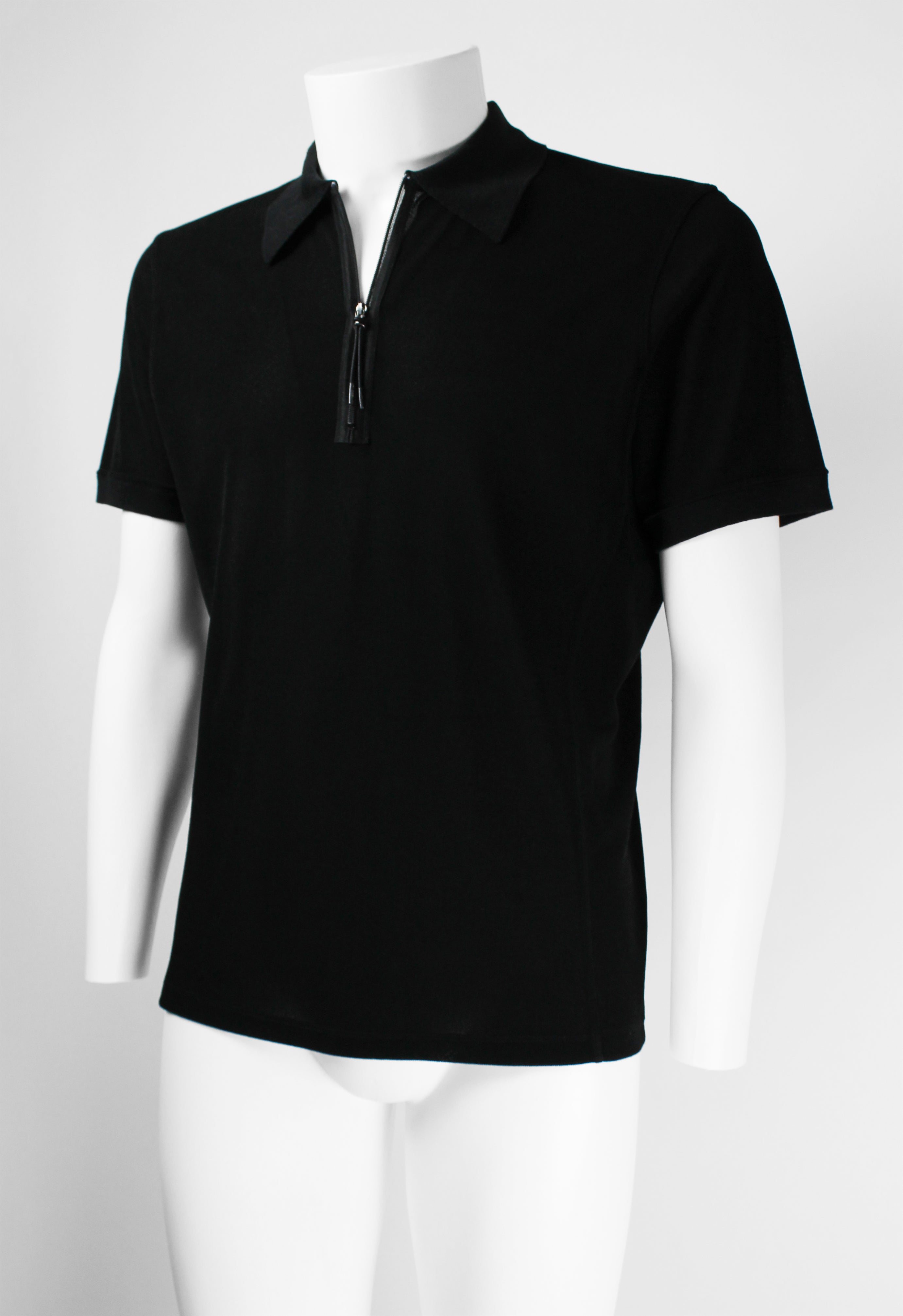 ISSEY MIYAKE MEN SS 1998 SEMI-SHEER ZIP-UP POLO