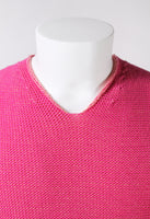 ISSEY MIYAKE MEN SS 2001 TWO-TONE PINK KNITTED VEST