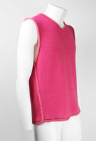 ISSEY MIYAKE MEN SS 2001 TWO-TONE PINK KNITTED VEST