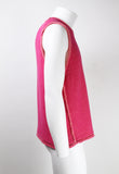 ISSEY MIYAKE MEN SS 2001 TWO-TONE PINK KNITTED VEST