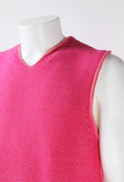 ISSEY MIYAKE MEN SS 2001 TWO-TONE PINK KNITTED VEST