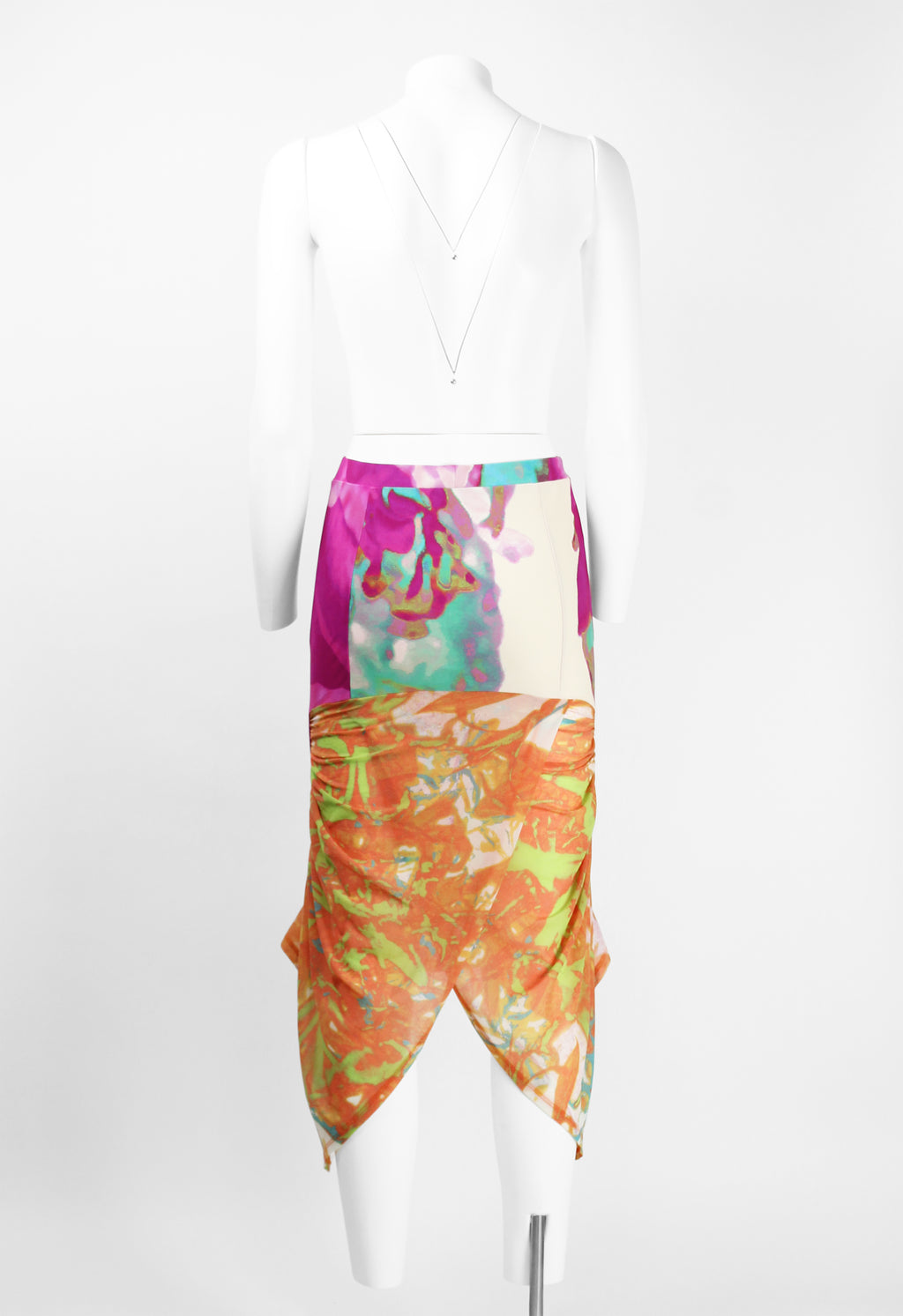 ISSEY MIYAKE SS 2002 MULTICOLOURED RUCHED SKIRT