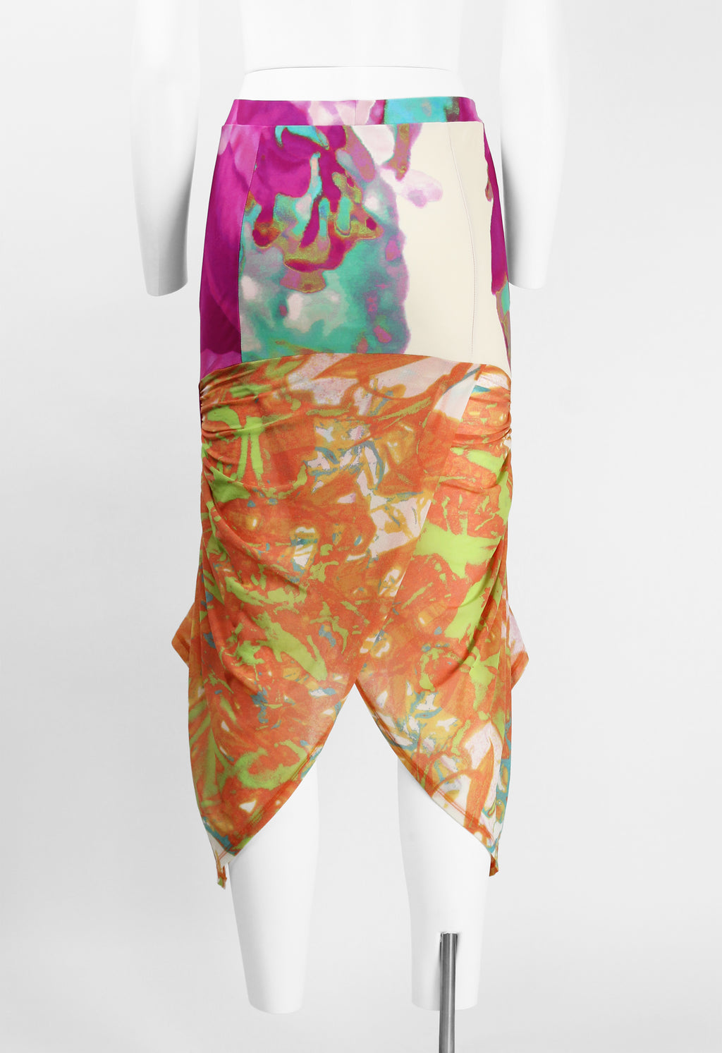 ISSEY MIYAKE SS 2002 MULTICOLOURED RUCHED SKIRT