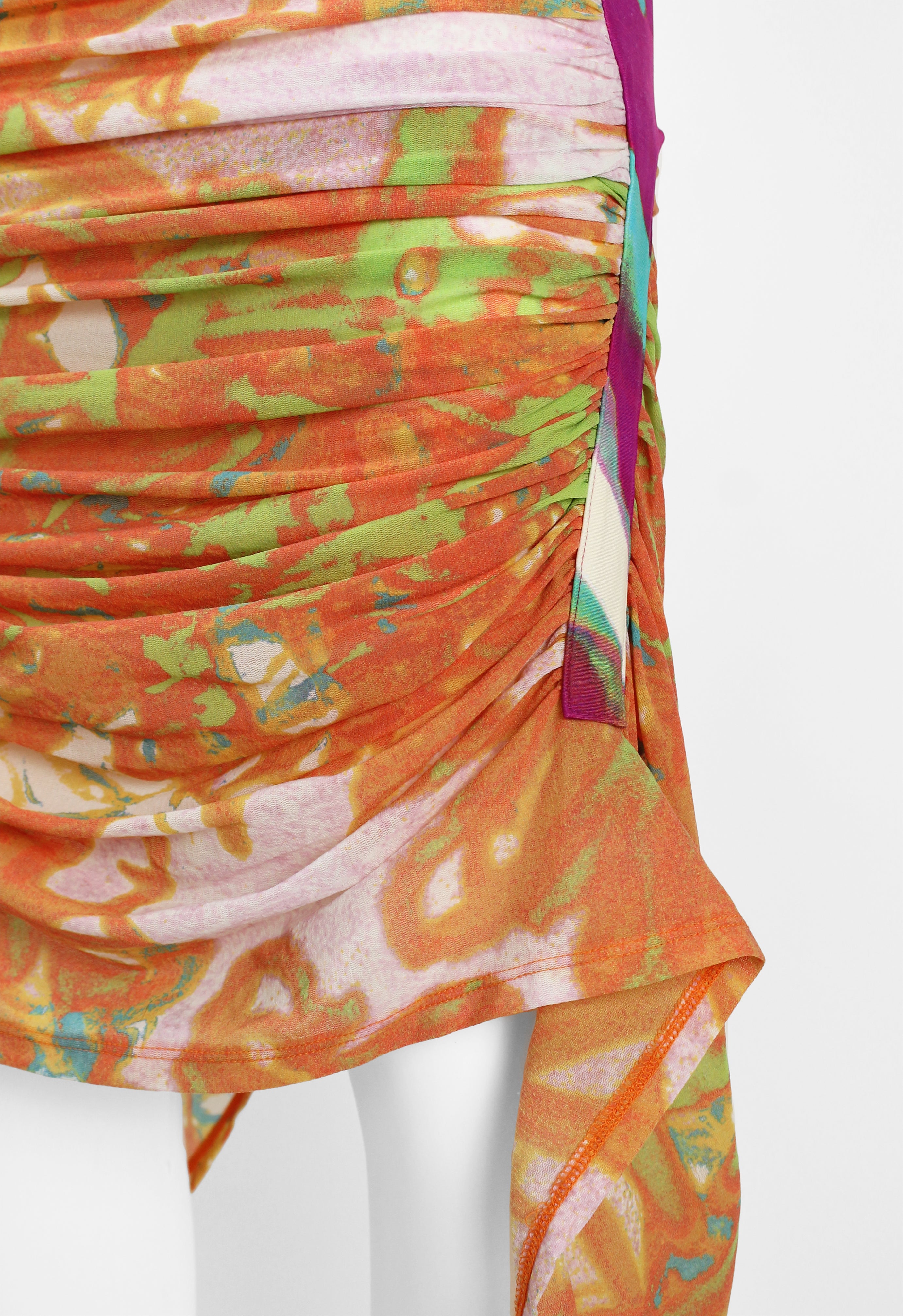 ISSEY MIYAKE SS 2002 MULTICOLOURED RUCHED SKIRT