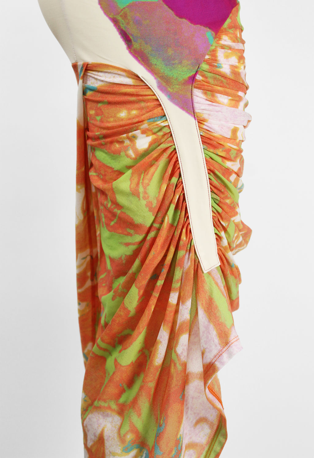 ISSEY MIYAKE SS 2002 MULTICOLOURED RUCHED SKIRT